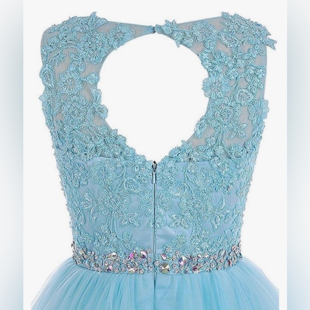 New Appliques Prom Dresses Short Tulle Homecoming Party Cocktail Gowns - Picture 4 of 14